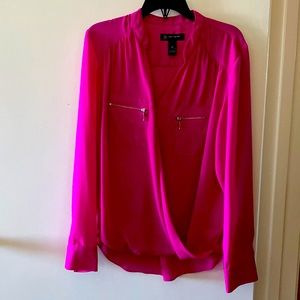 INC INTERNATIONAL CONCEPTS Women’s Petite Long Sleeves Surplice Front-Zip Tops